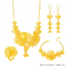 足金花漾銀杏葉套裝